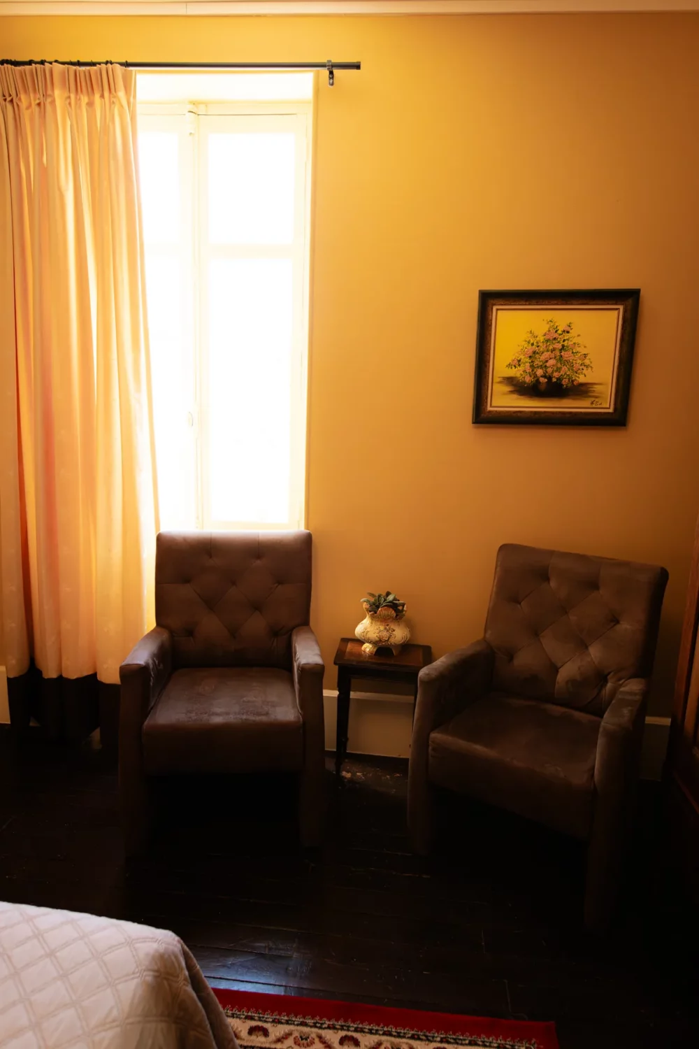 Zithoek in kamer Clos bij La Joyeuse