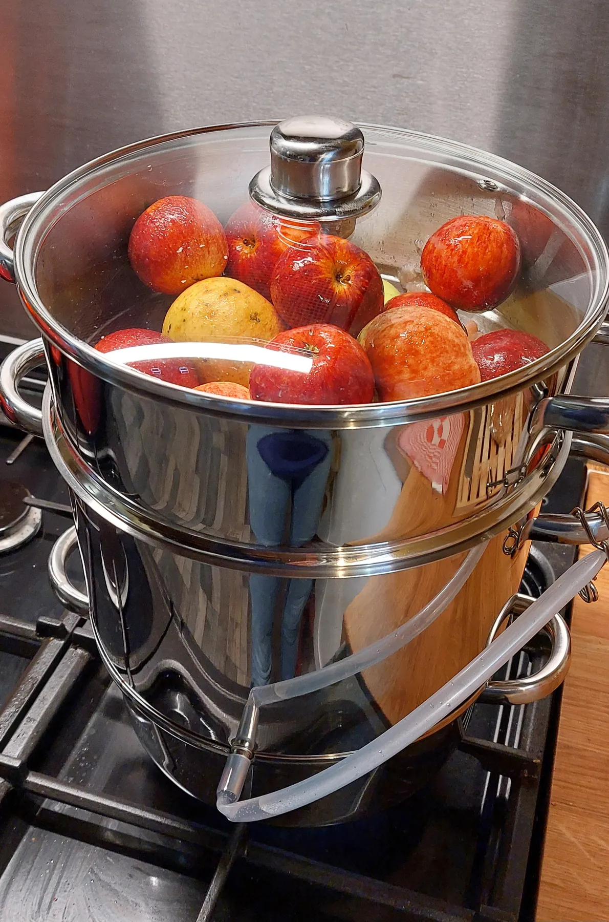 Appels uit de boomgaard van La Joyeuse in een sappan