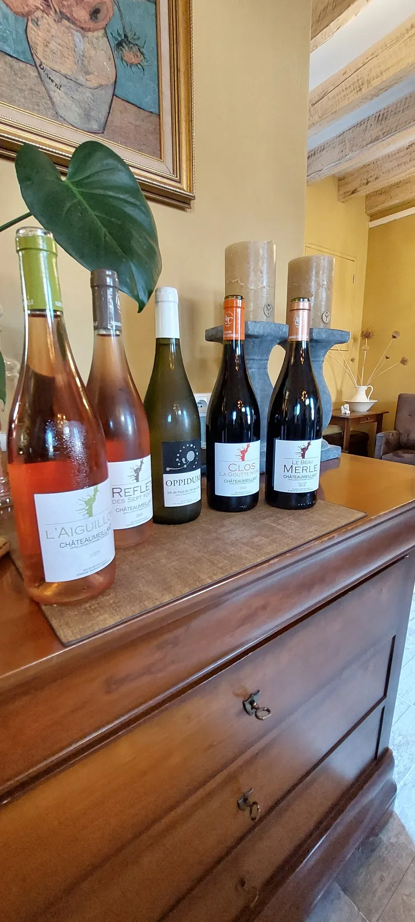 Flessen wijn uit Châteaumeillant bij La Joyeuse